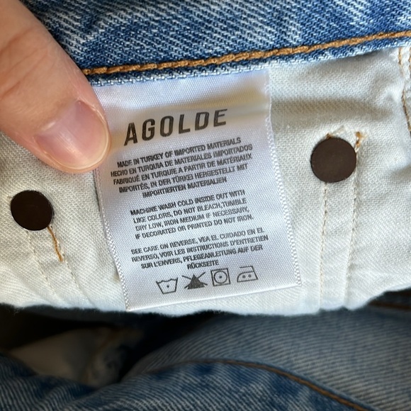 Agolde 90’s Jeans Light Wash Button Fly 100% Organic Cotton High Waist Sz 23 - Picture 14 of 16